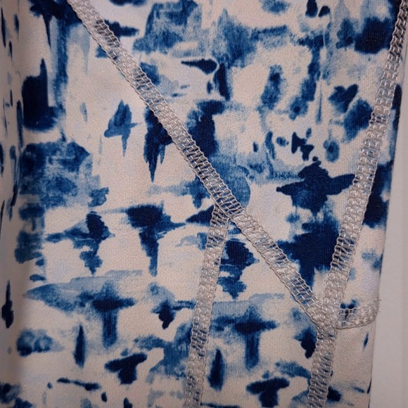 Cleo Harper Tie Dye Blue White XS Athletic Yoga Workout Athleisure Leggings - Picture 9 of 9